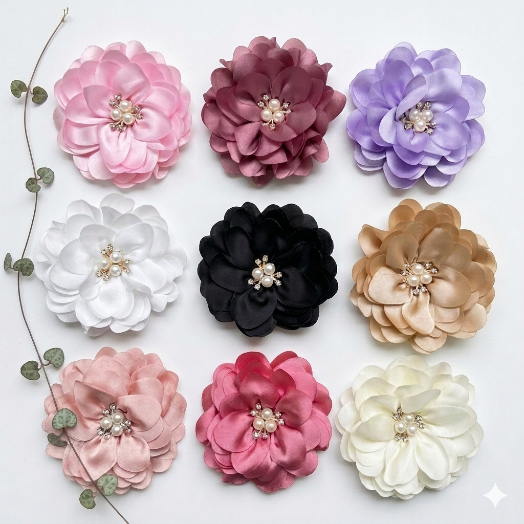 Flores broche 8 cms